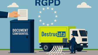 Camion Destrudata et collecteur sécurisé destruction d'archives